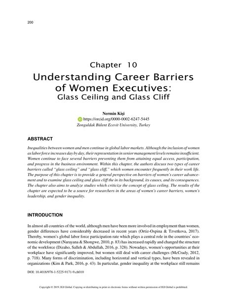 Pdf Understanding Career Barriers Of Women Executives Glass Ceiling And Glass Cliff