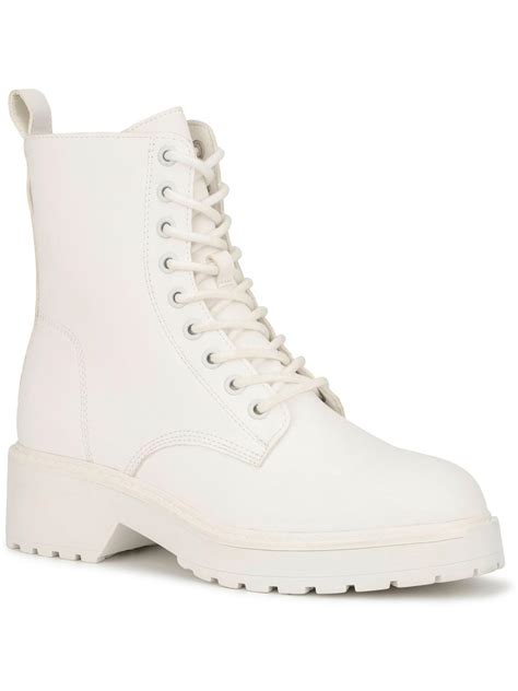 Buy Olivia Miller Faux Leather Lugged Sole Combat Laceup Boots