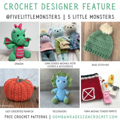 Free Crochet Patterns From 5 Little Monsters