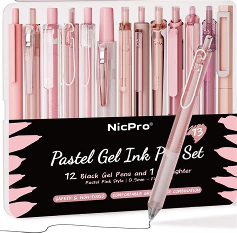 Nicpro 13pack Pastel Gel Ink Pen Set With Case Cute