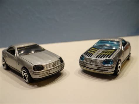 Hot Wheels Mercedes Benz SLK Stock And Custom