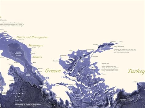 Mediterranean Seafloor Shaded Relief Map Explore The Depths In Stunning