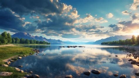 Premium AI Image | Tranquil Scene Reflection of Beauty in Nature on a ...