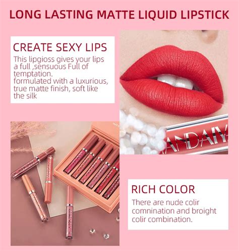 6pcs Matte Liquid Lipstick Makeup Set Matte Liquid Long Lasting Wear