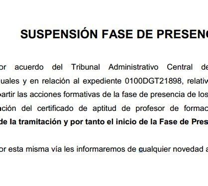 Se Suspense La Fase De Presencia De Profesores De Formaci N Vial