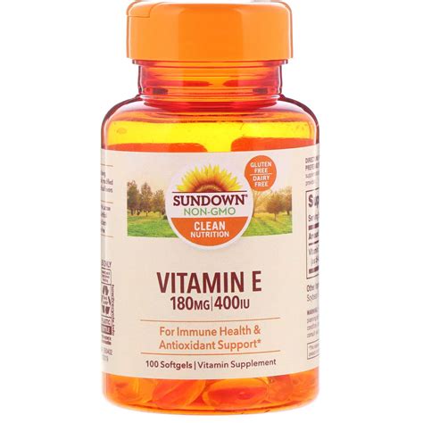 Sundown Naturals Vitamin E 180 Mg 400 IU 100 Softgels IHerb