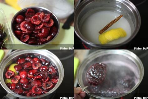 Cerezas en almíbar caliente Receta