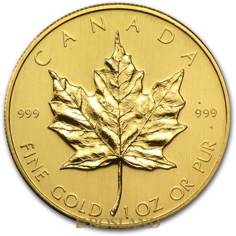 1 Unze Goldmünze Kanada Maple Leaf 1980