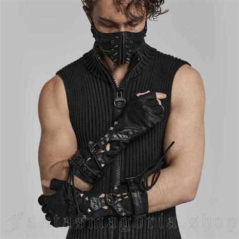 Nomad S Tribe Black Gloves Punk Rave Fantasmagoria Shop