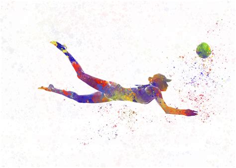 Wall Art Print Watercolor volleyball player | Gifts & Merchandise ...