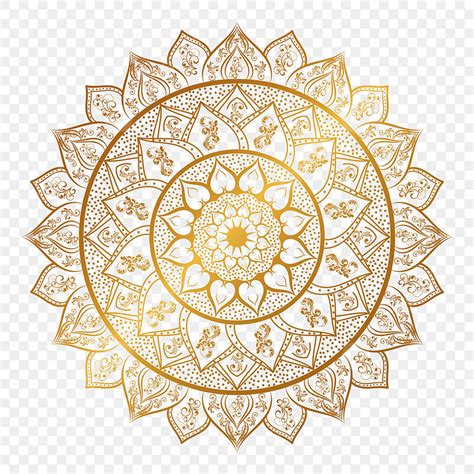 Lusso Oro Mandala Sfondo Trasparente Motivo Floreale Astratto In Stile