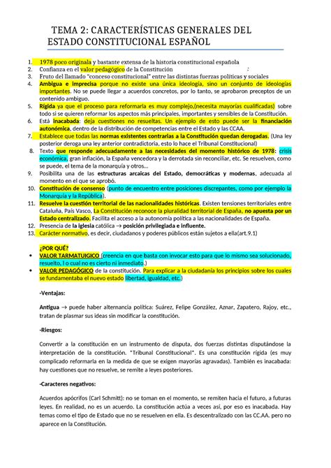 Tema Consti Apuntes Tema Caracter Sticas Generales Del Estado