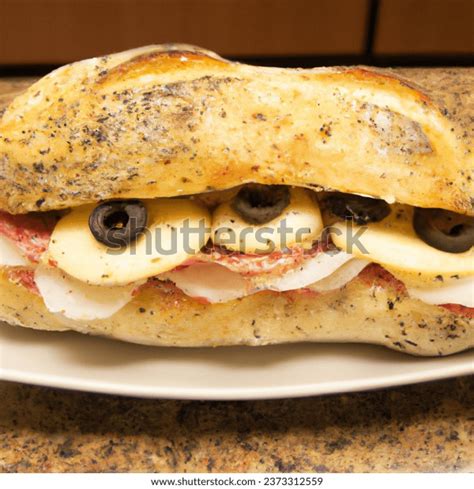 Pepperoni Deli Turkey Ciabatta Sandwich Melted Ai Generated Image