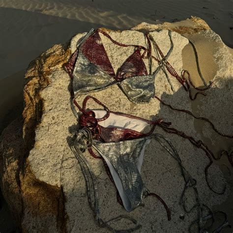 Century Silver Red Bikini Set Shopee Malaysia