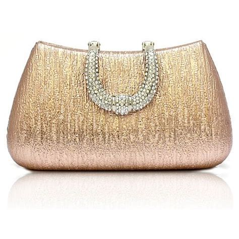 Metallic Champagne Bridal Wedding Ball Evening Purse Bag Clutches Sku