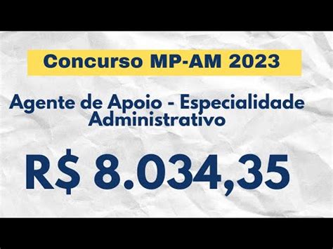 Apostila MP AM 2023 Agente De Apoio Especialidade Administrativo