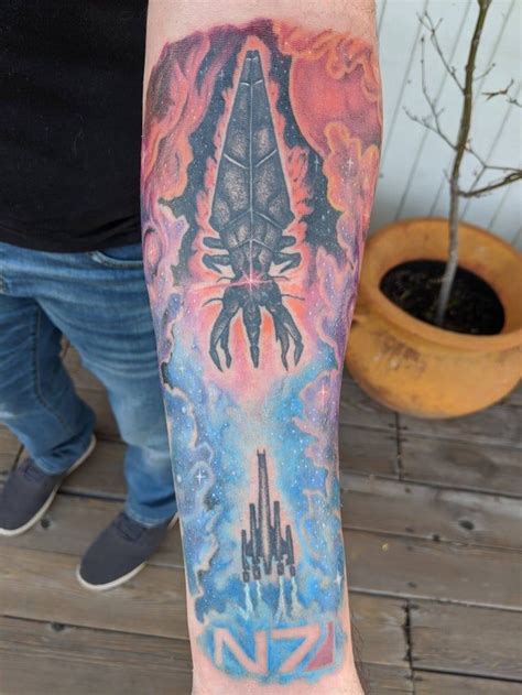 Finally Finished My Me Themed Tattoo Show Me Your Amazing Mass Effect Ink Masseffect Mass