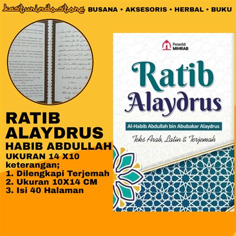 Buku Maulid Ratib Alaydrus Dan Terjemah Qasidah Al Idrus Ukuran 14x10