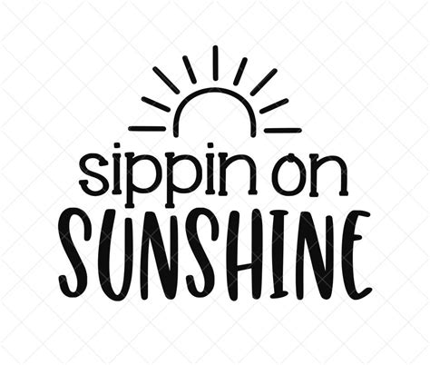 Sippin On Sunshine Svg Summer Svg Png Eps Dxf Cricut Cut Etsy Canada