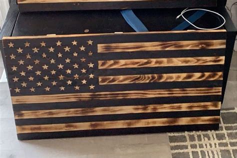 Wood Burned American Flag Etsy