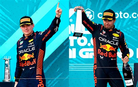 Max Verstappen Y Checo Pérez Hicieron El 1 2 En El Gran Premio De Miami