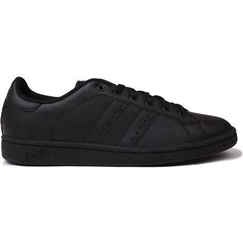 Baskets En Cuir Leyton Pour Hommes Lonsdale Noir Lacets Semelle