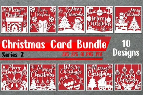 BUNDLE | Christmas Card 2 - Svg Eps Ai Graphic by assalwaassalwa · Creative Fabrica