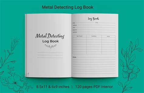 Metal Detecting Log Book KDP Interior Graphic By Farjanafim