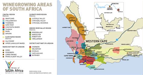 South African Wine Regions Map