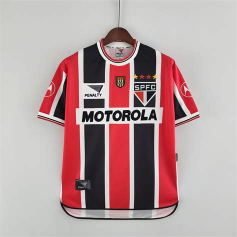 CAMISA RETRÔ SÃO PAULO 2000 LISTRADA FUT RETRO