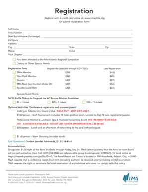 Fillable Online Turnaround Or Submit Registration Form Turnaround Fax