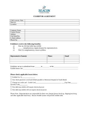 Exhibitor Vendor Agreement Doc Template Pdffiller