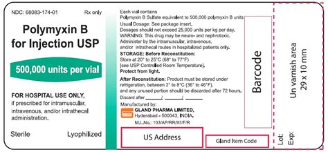 Polymyxin B Gland Pharma Limited Fda Package Insert Page