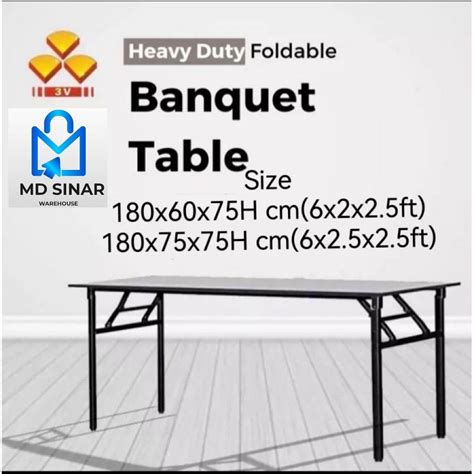 Md Sinar V X Ft Heavy Duty Foldable Wood Top Banquet Table Folding