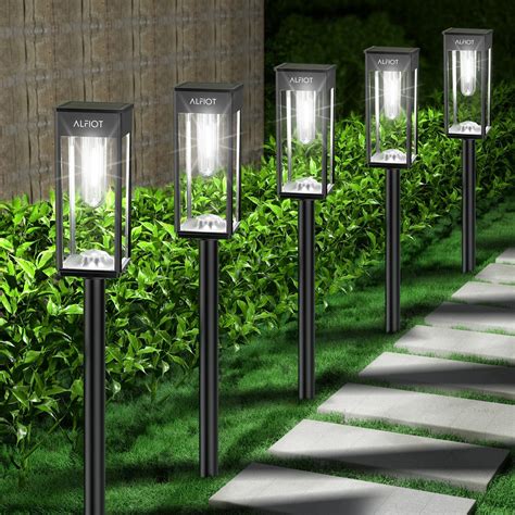 Alfiot Solar Pathway Lights Outdoor6 Pack Bright Solar Lights Outdoor