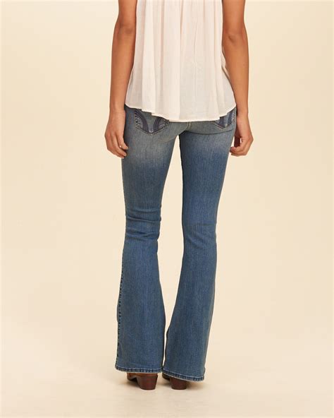 Lyst Hollister Low Rise Flare Jeans In Blue