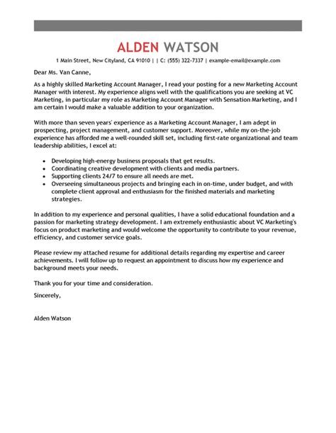 Professional Account Manager Cover Letter Examples