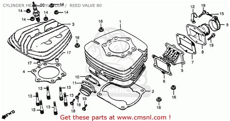 Honda Cr R Elsinore A Usa Cylinder Head Cylinder Reed