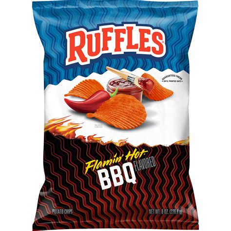 Ruffles Flamin Hot BBQ Potato Chips 8 Oz Bag Nepal Ubuy
