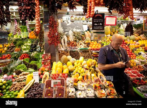 Food market Las Ramblas Barcelona Spain Stock Photo - Alamy