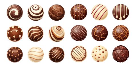 Ai Generated Collection Of Various Chocolate Balls Or Candy Pralines