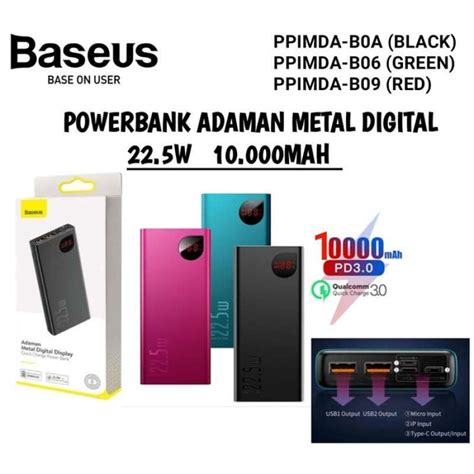 Promo Baseus Powerbank Adaman Metal Mah Led Display Pd Qc A