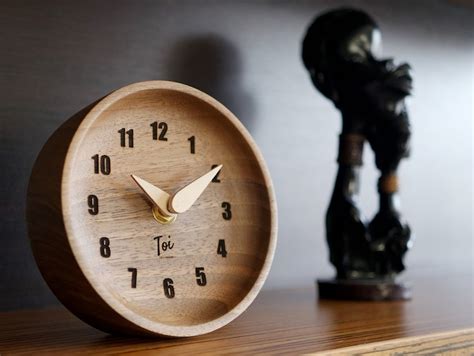 Desk Clock Home Decor Clock Wood Desk Clock Walnut Desk - Etsy