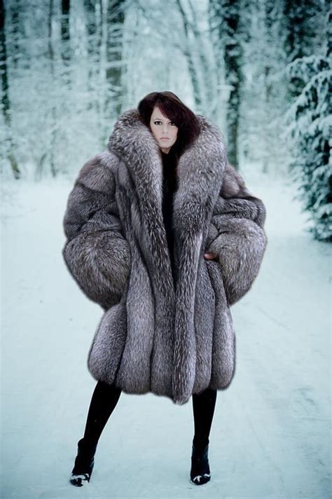 A Real Huge Silver Fox Stroller Fur Fashion Womens Fashion Fabulous Fox Thick Girl Fashion