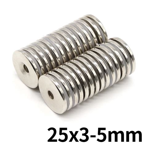 Pcs X Neodymium Magnet Mm X Mm Hole Mm Ndfeb N Round