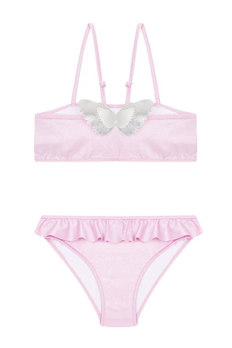 Pembe Kız Çocuk Wings Bikini Takımı PLBQJTVG19IY PPR Parlak Pembe Penti