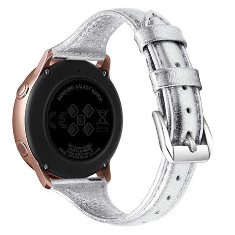 Köp Slim Läderarmband Samsung Galaxy Watch 4 Classic 46mm silver online