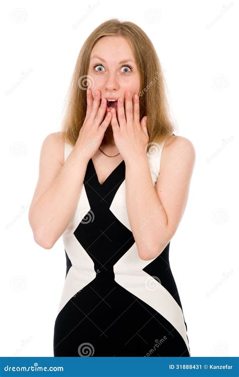 Shocked Girl Covers Her Mouth With Hands Stock Image Image Of Blonde Anxiety 31888431