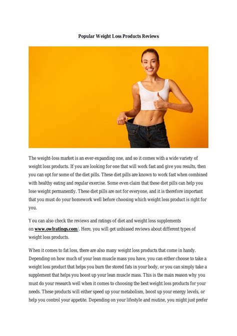 Popular Weight Loss Products Reviews.pdf | DocDroid