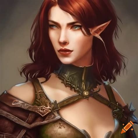 Detailed Portrait Of A Female Elf Character